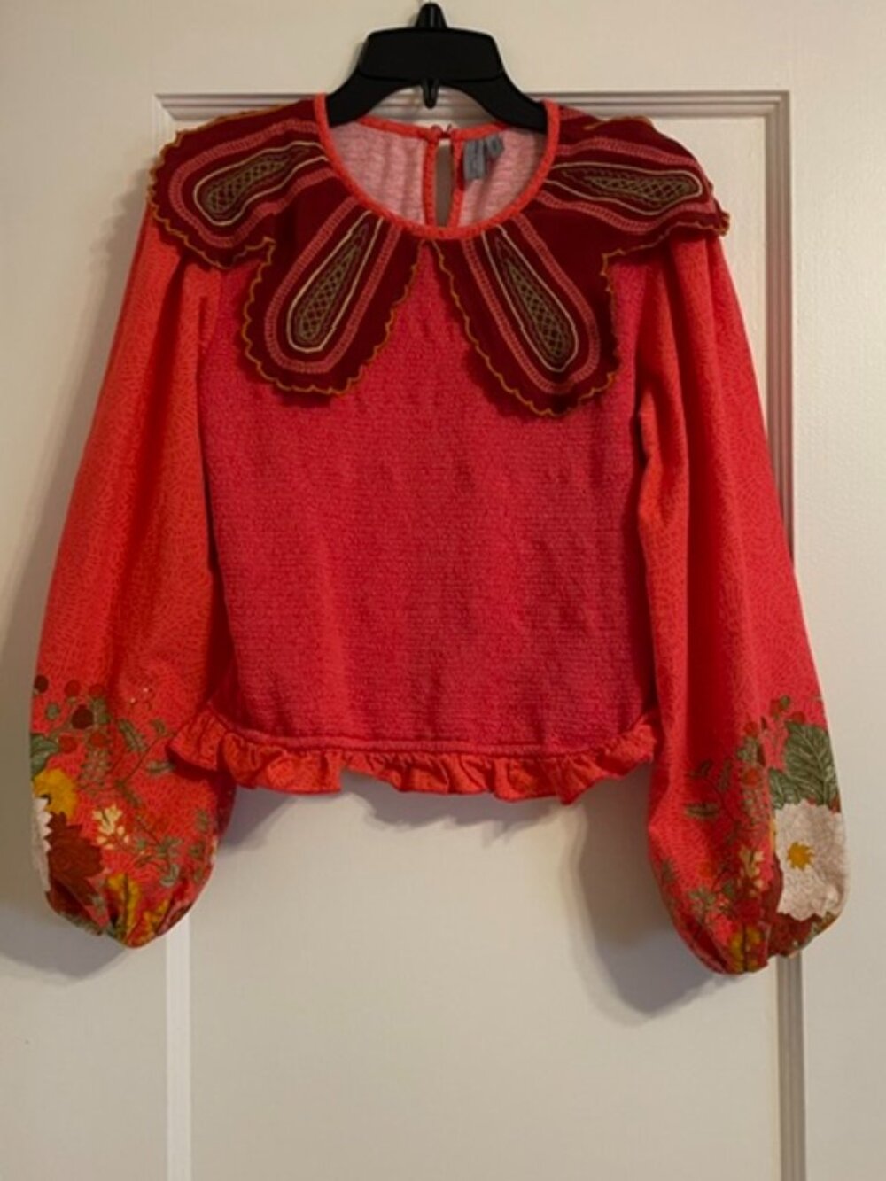 BL^NK Blank London ALIYANA Collared Smocked Top Size XS